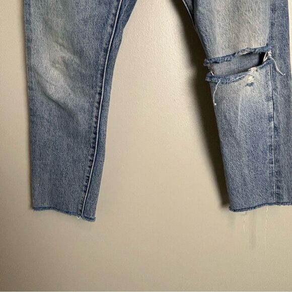 Levi's 501 S White Oak Cone Denim Skinny Jeans with Distressed Details size 26 - Picture 3 of 14